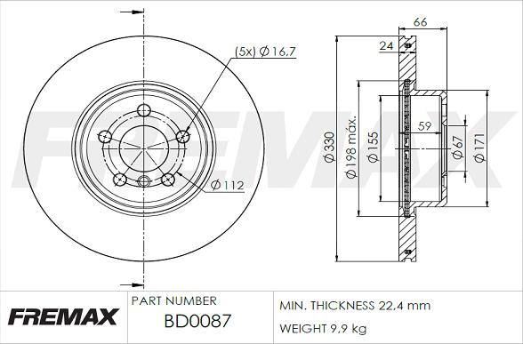 FREMAX BD-0087 - Bremžu diski autodraugiem.lv