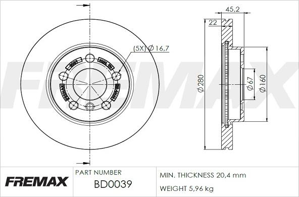 FREMAX BD-0039 - Bremžu diski autodraugiem.lv