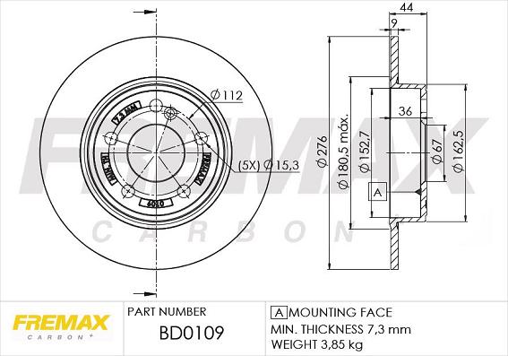 FREMAX BD-0109 - Bremžu diski autodraugiem.lv