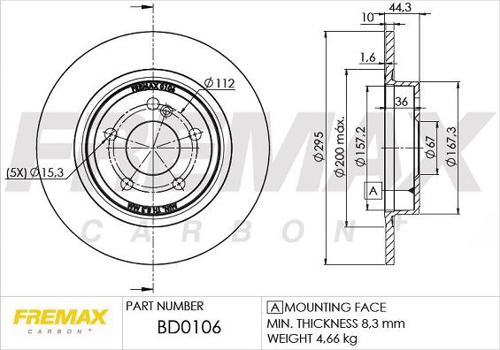 FREMAX BD-0106 - Bremžu diski autodraugiem.lv