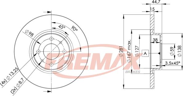 FREMAX BD-0355 - Bremžu diski autodraugiem.lv