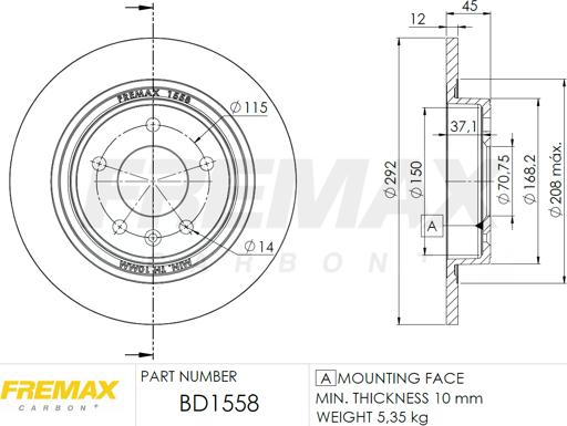 FREMAX BD-1558 - Bremžu diski autodraugiem.lv