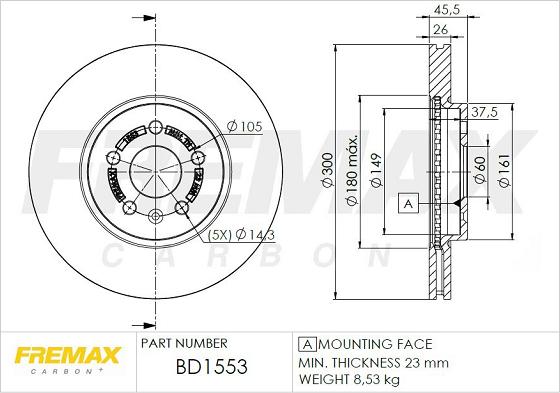 FREMAX BD-1553 - Bremžu diski autodraugiem.lv