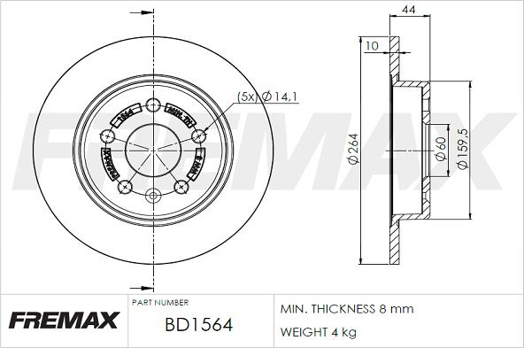 FREMAX BD-1564 - Bremžu diski autodraugiem.lv