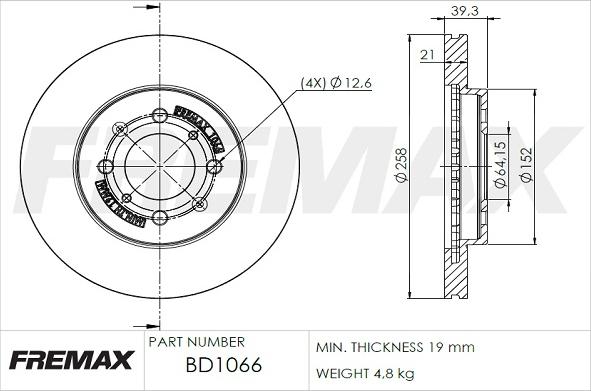 FREMAX BD-1066 - Bremžu diski autodraugiem.lv