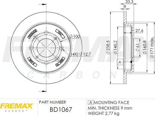 FREMAX BD-1067 - Bremžu diski autodraugiem.lv