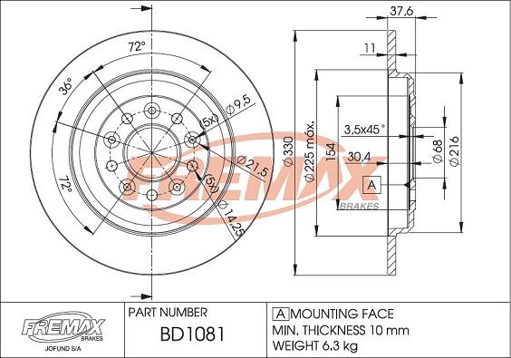 FREMAX BD-1081 - Bremžu diski autodraugiem.lv