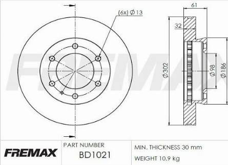 FREMAX BD-1021 - Bremžu diski autodraugiem.lv