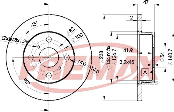 FREMAX BD-1250 - Bremžu diski autodraugiem.lv