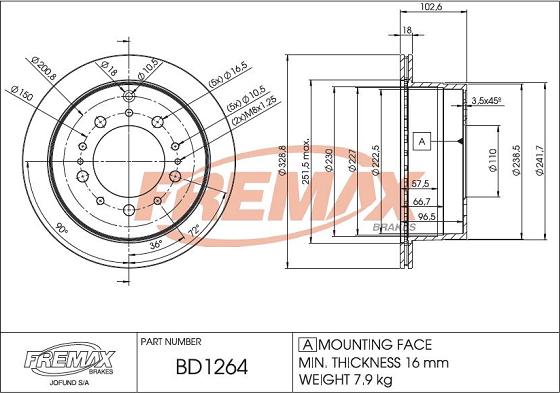 FREMAX BD-1264 - Bremžu diski autodraugiem.lv