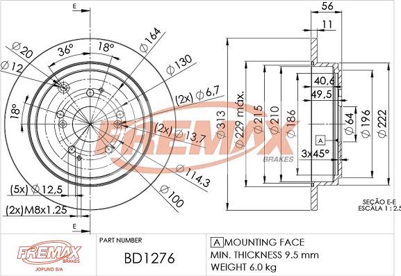 FREMAX BD-1276 - Bremžu diski autodraugiem.lv