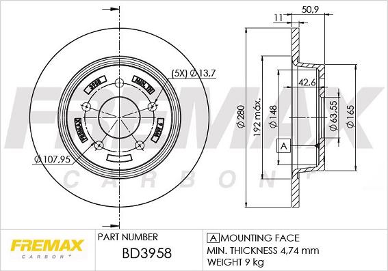 FREMAX BD-3958 - Bremžu diski autodraugiem.lv