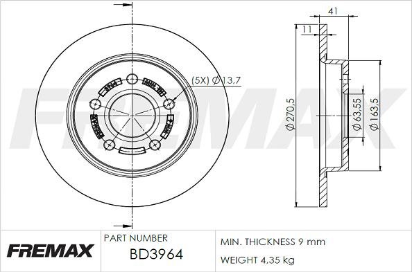 FREMAX BD-3964 - Bremžu diski autodraugiem.lv