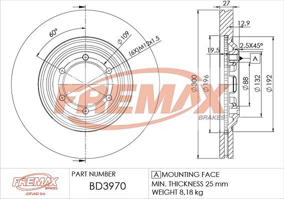 FREMAX BD-3970 - Bremžu diski autodraugiem.lv