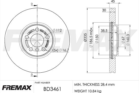 FREMAX BD-3461 - Bremžu diski autodraugiem.lv