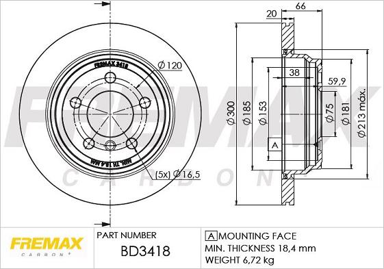 FREMAX BD-3418 - Bremžu diski autodraugiem.lv