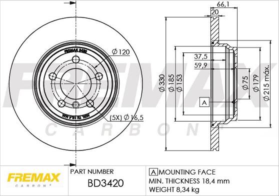 FREMAX BD-3420 - Bremžu diski autodraugiem.lv