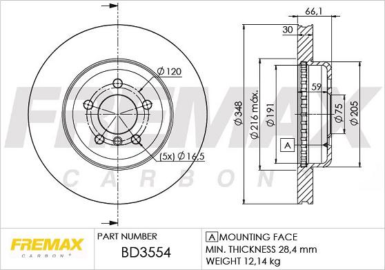 FREMAX BD-3554 - Bremžu diski autodraugiem.lv