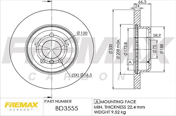 FREMAX BD-3555 - Bremžu diski autodraugiem.lv