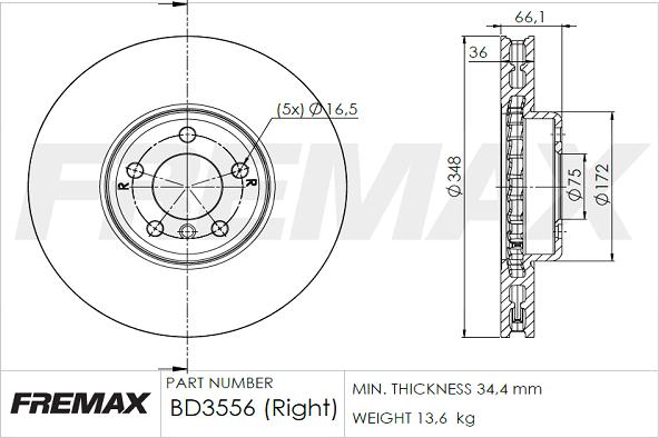 FREMAX BD-3556 - Bremžu diski autodraugiem.lv