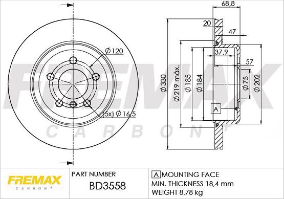 FREMAX BD-3558 - Bremžu diski autodraugiem.lv