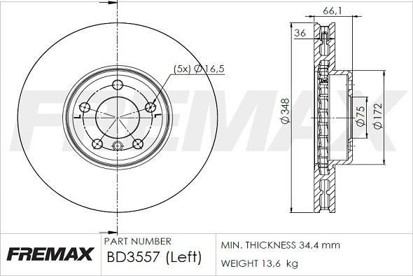 FREMAX BD-3557 - Bremžu diski autodraugiem.lv