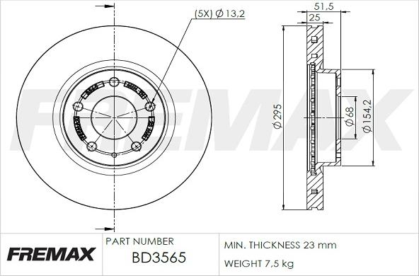 FREMAX BD-3565 - Bremžu diski autodraugiem.lv