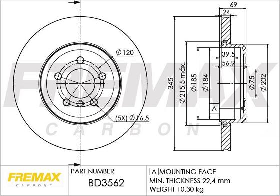 FREMAX BD-3562 - Bremžu diski autodraugiem.lv