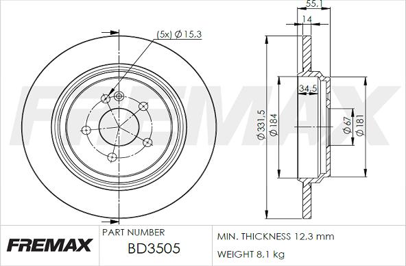 FREMAX BD-3505 - Bremžu diski autodraugiem.lv