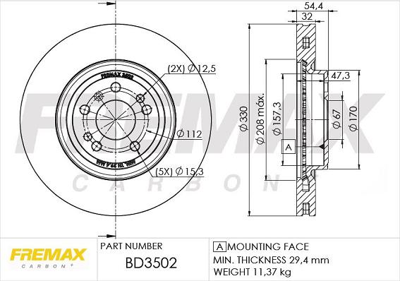 FREMAX BD-3502 - Bremžu diski autodraugiem.lv