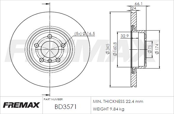 FREMAX BD-3571 - Bremžu diski autodraugiem.lv