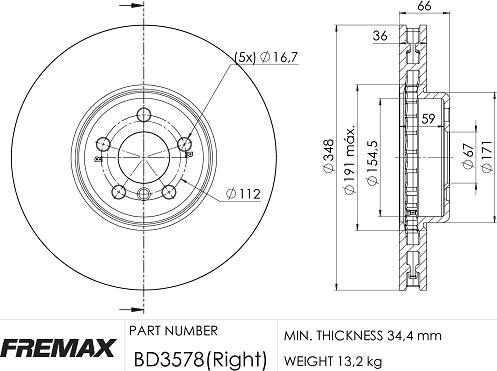 FREMAX BD-3578 - Bremžu diski autodraugiem.lv