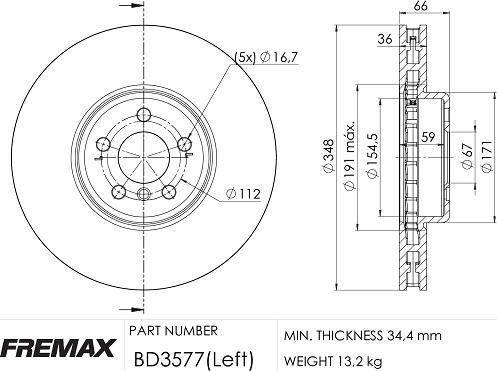 FREMAX BD-3577 - Bremžu diski autodraugiem.lv