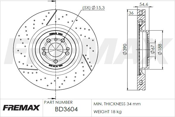 FREMAX BD-3604 - Bremžu diski autodraugiem.lv