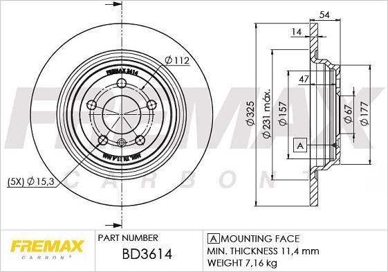 FREMAX BD-3614 - Bremžu diski autodraugiem.lv