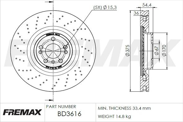 FREMAX BD-3616 - Bremžu diski autodraugiem.lv