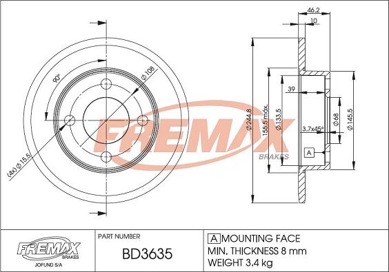FREMAX BD-3635 - Bremžu diski autodraugiem.lv