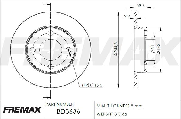 FREMAX BD-3636 - Bremžu diski autodraugiem.lv