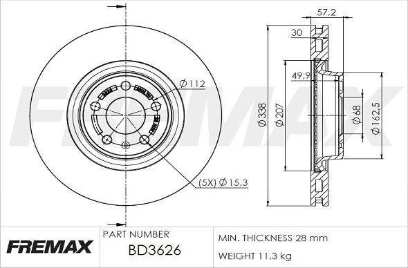 FREMAX BD-3626 - Bremžu diski autodraugiem.lv