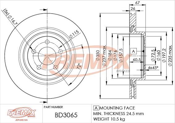 FREMAX BD-3065 - Bremžu diski autodraugiem.lv