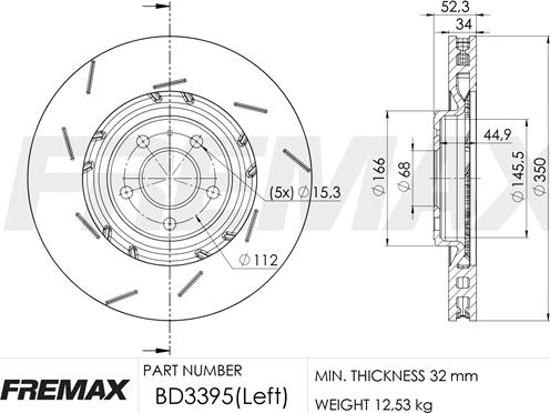 FREMAX BD-3395 - Bremžu diski autodraugiem.lv