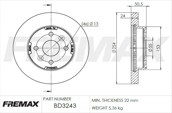 FREMAX BD-3243 - Bremžu diski autodraugiem.lv