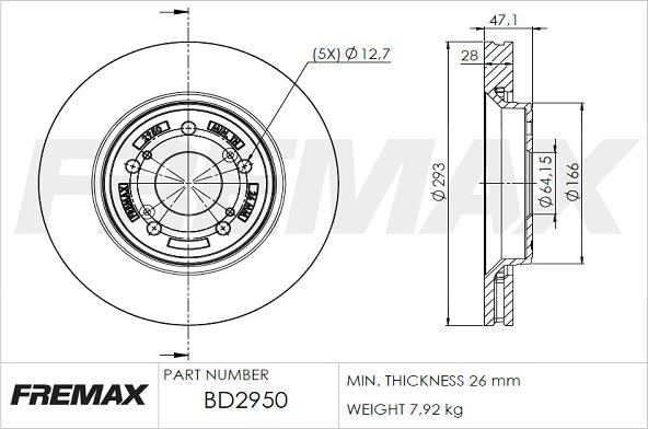 FREMAX BD-2950 - Bremžu diski autodraugiem.lv