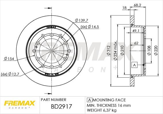 FREMAX BD-2917 - Bremžu diski autodraugiem.lv