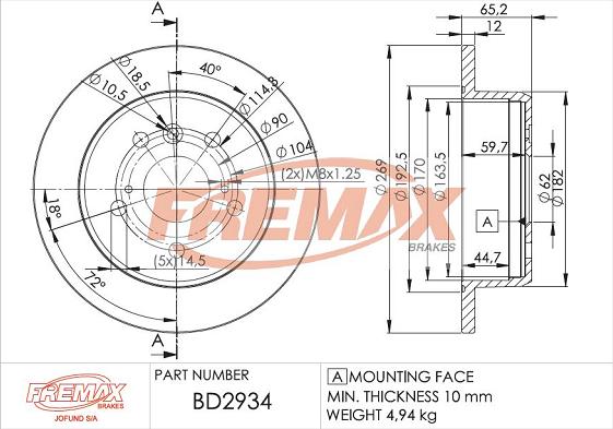 FREMAX BD-2934 - Bremžu diski autodraugiem.lv