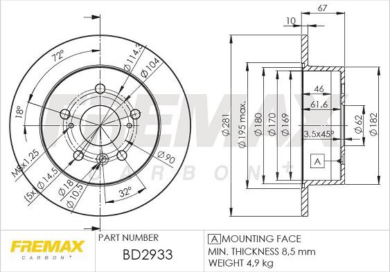 FREMAX BD-2933 - Bremžu diski autodraugiem.lv