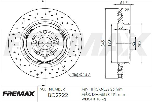 FREMAX BD-2922 - Bremžu diski autodraugiem.lv