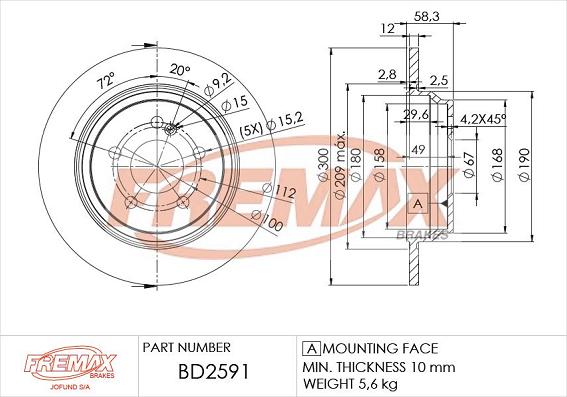 FREMAX BD-2591 - Bremžu diski autodraugiem.lv