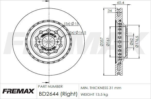 FREMAX BD-2644 - Bremžu diski autodraugiem.lv