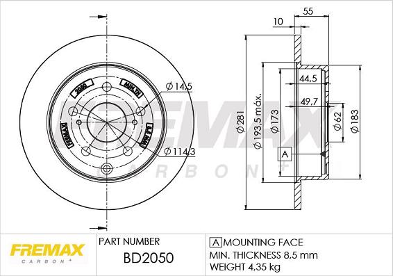 FREMAX BD-2050 - Bremžu diski autodraugiem.lv